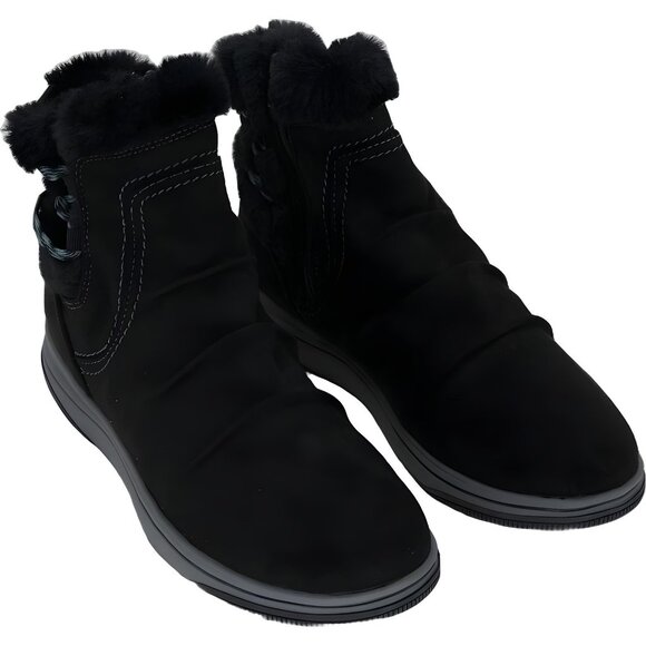 Clarks Cloudsteppers Cozy Breeze winter ankle boots black, warm US 11M EU 42.5 - Picture 1 of 6